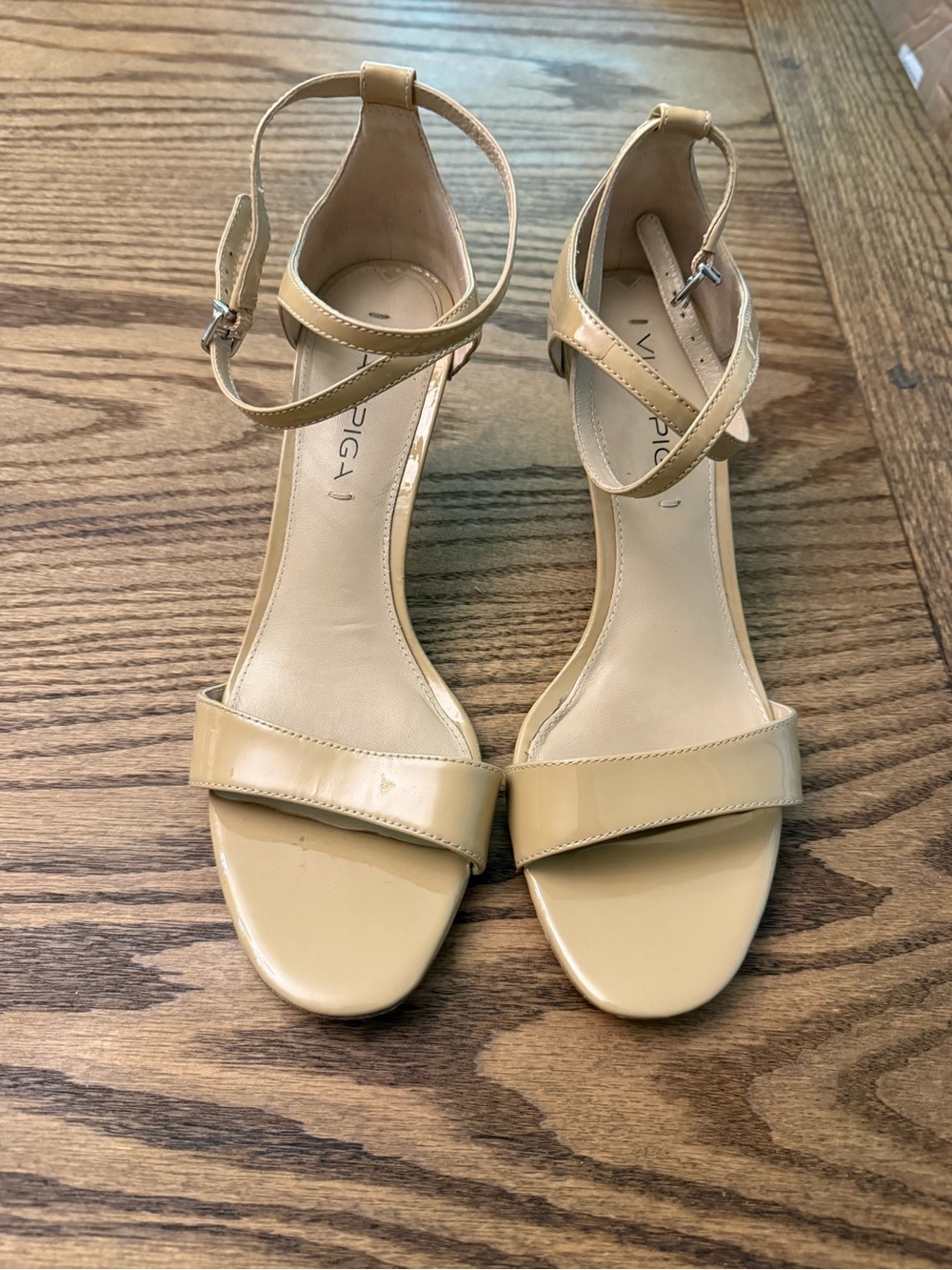 Via Spiga Beige Ankle-Strap Heeled Sandals